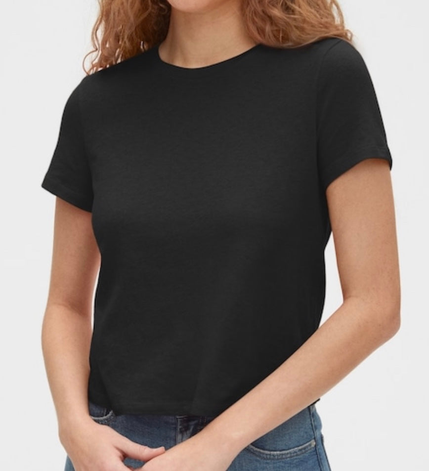 Black Solid Women's T-Shirt