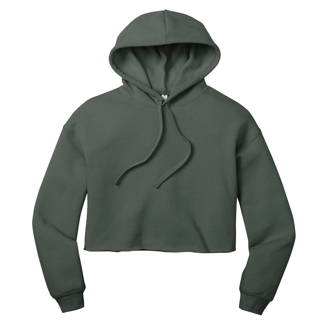 Olive Solid Women’s Cropped Hoodie
