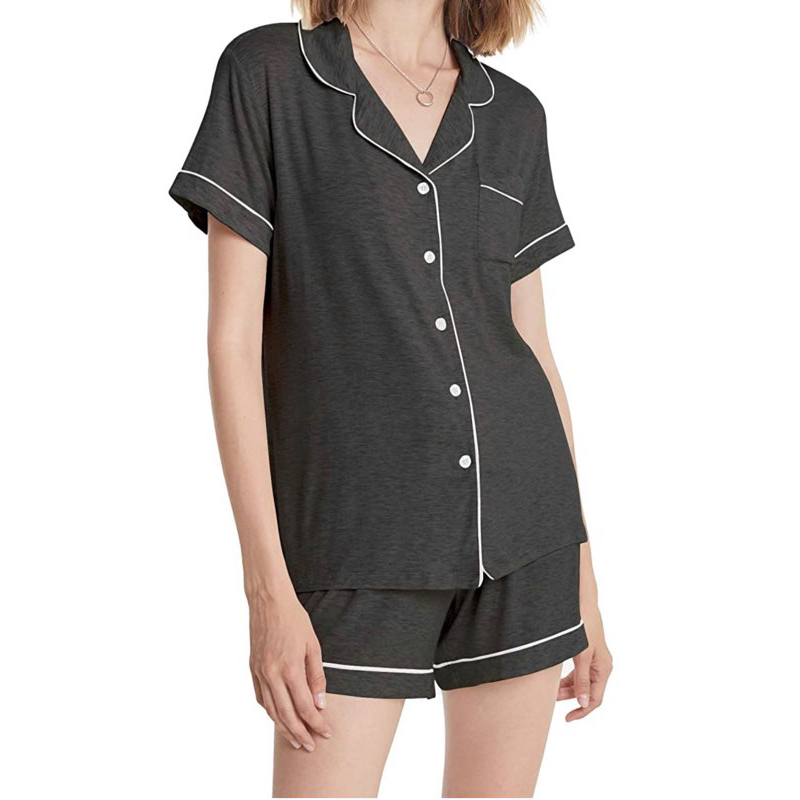 Charcoal Short Sleeve and Shorts Women's Pajama Set