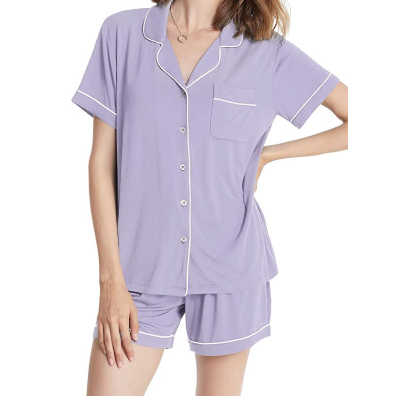 Light Purple Short Sleeve and Shorts Women's Pajama Set