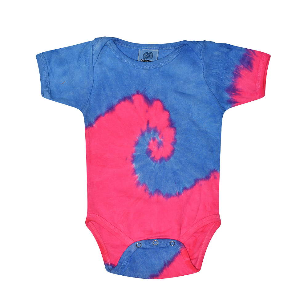Pink & Blue Tie Dye Baby Onesie