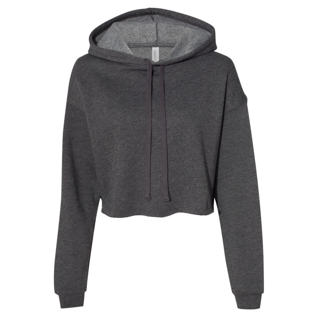 Charcoal Solid Women’s Cropped Hoodie