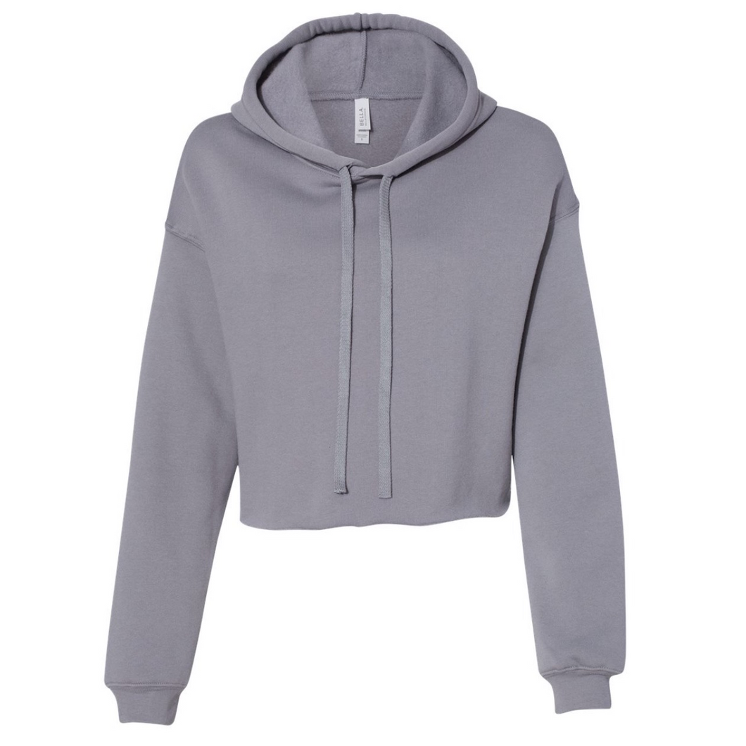 Storm Grey Solid Women’s Cropped Hoodie