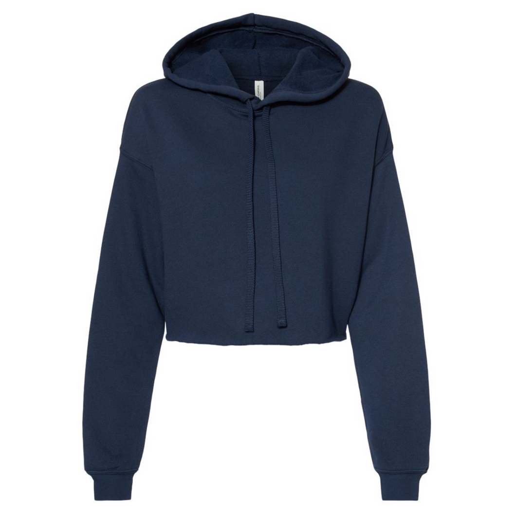 Navy Solid Women’s Cropped Hoodie