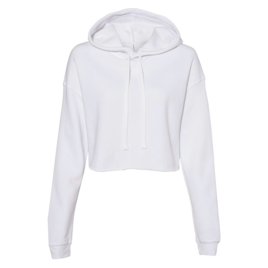 White Solid Women’s Cropped Hoodie